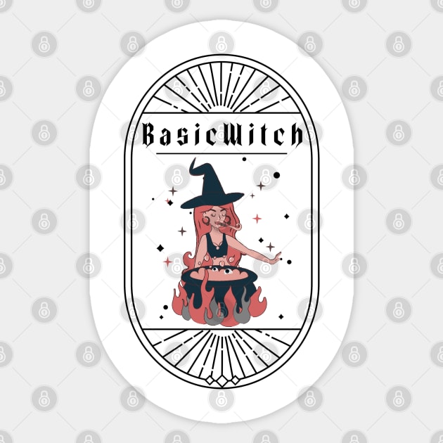 Basic Witch Funny Halloween Design Sticker by Up 4 Tee